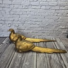 Vintage Mcm Ceramic 20  Pheasant Gold Figurines Rare Lot Of 2