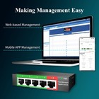 5-port Gigabit Ethernet Switch     Vlan qos  Plug   Play  Metal  Poe-in