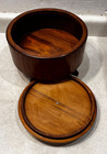 Vintage Antique Trinket Sewing Round Wooden Box Farm House Style