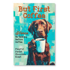 Chocolate Lab Coffee Magnet Drink Pet 4x6 Dog Bar Brown Labrador Metal Handmade