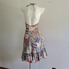 Vintage Handmade Halter Wrap Apron Dress Multicolor Bandana Patchwork Cottage