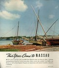 1938 Cunard Line Nassau Bahamas Color Travel Brochure