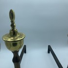 Vintage Antique Fire Dogs Andirons Fireplace Brass 18 5     Tall Shiny Decorative