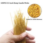 100pcs 3 5inch Hemp Wick  Pre-waxed Wicks With 100  Natural Beeswax   Tabbed 