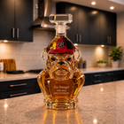 Bulldog Whiskey Decanter 350ml  Dog Shaped Glass Liquor Bottle  Crystal Stopper