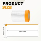 65 6ftx25 6  Plastic Sofa Couch Cover Furniture Protector W  Adhesive Strap