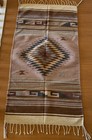 Handwoven Mexican Zapotec Style Wool Rug Southwest Geometric Boho Decor 57    X 29