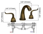 Antique Brass Three Hole Widespread Bathroom Sink Faucet Tub Mixer Tap 2an027