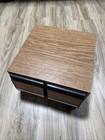Vintage Faux Wood Grain 2 Drawer 40 Cd Storage Cabinet Rack Holder Case