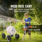 Uimoso Water Hose Reel Cart 250 Ft Capacity 4 Wheel Cart With Basket For Garden