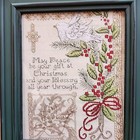 Finished   Framed Gift Of Christmas Counted Cross Stitch Piece
