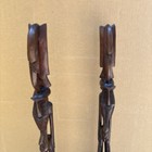 Vintage Pair Carved Wood African Senufo Rhythm Pounder Man  Woman Figure Statue