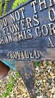 Genuine Antique Cast Iron Garden Sign Flowers Large