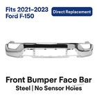Chrome Front Bumper Bar For 21   23 Ford F-150 No Sensors Direct Fit