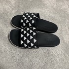 Adidas Adilette Comfort Men   s Slide Sandals Black white Logo Slip On Sz 10