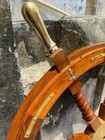 36 Inch Wooden Ship Steering Wheel With Brass Handle For Boat Ship Item Gifts