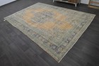 Oushak 7x10 turkish Rug vintage anatolian yellow kilim bohemian handmade wool