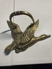 Vintage Solid Brass Flying Mallard Duck Bird Door Knocker Cabin Farmhouse 10   