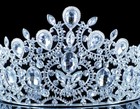 Queen Austrian White Clear Crystal Rhinestone Tiara Hair Combs Crown Veil Hea   