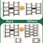 Industrial Bookcase 71 6    Triple 4 Tier Bookshelf With 11 Open Display Shelves l