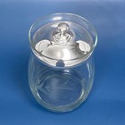 Vintage Etched Crystal Jam   Mustard Jar With Empire Sterling Silver Lid