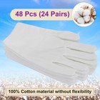 24 Pairs Cotton Glovessoft White Gloves Men Womenwashable Cotton Gloves Dry