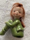 Vintage Pixie Elf Figurine 3    Green Suit Red Orange Hair  Napco Japan