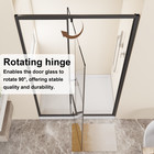 44-48 w X 72 h Pivot Shower Door  1 4 clear Tempered Glass  Black  No Cutting