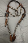 Rawhide Double Ear Show Headstall Sterling Silver Buckles Ferrules Bridle