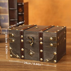 Vintage Wooden Treasure Chest Lock Box
