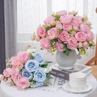 2 Pack Artificial Peonies Light Pink Silk Flowers Bouquet Wedding Decor 