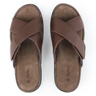 Mens Napa Leather Slides Sandals Soft Cushion Sandals With Memory Foam