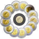          Full Set Canada Colored Toonie Rare  2 Dollars 14-coins Set  2017 - 2025