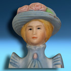 Vintage Lot 3 X Avon American Ladies Fashion Head Porcelain Thimbles 1982 1983
