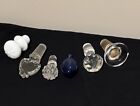Lot Of 6 Vintage Glass Decanter Bottle Stopper Tops