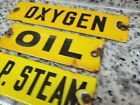 Vintage Oxygen Porcelain Sign Burdick Chicago Gas Tank Marker Oil Steam Plaque