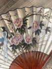 Wall Fan Decretive Large Chinese Silver Leaf Hand Painted 60   x 35   