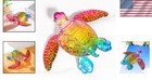 Lifelike Crystal Sea Turtle Sculpture - Ideal Home Decor And Paperweight