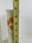 Set 2 Otagiri Vases Orange Flowers Gold Rim Gibson Greeting Cards  6 3 4 X 2   