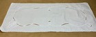 Vintage Dresser Scarf  Flower Embroidery  Bow Overstitching  White  Light Pink