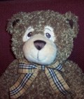 First   Main Tidbit  1694 Teddy Bear Plush Stuffed 14  Striped Bow Soft Lovey Gu