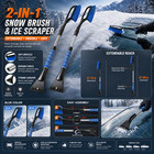 Extendable Car Snow Brush Ice Scraper 37 4  Windshield Removal Tool Suv Truck