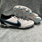 Nike Tiempo  Mens Soccer Cleats Size  13 White Black Blue  Legend 9 Limited