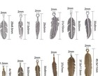 Feather Charms Antiqued Silver Bronze Western Pendants Boho Findings Assorted 12