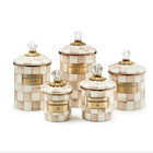 Mackenzie-childs Mocha Check Demi Canister   24oz   Model 89366-840   New