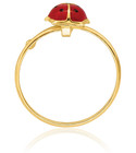 14k Solid Yellow Gold Ladybug Adjustable Ring