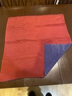 Vtg Furoshiki Wrapping Cloth scarf Chirimen Weave 70   s Red blk Sanbi 26 5x28 5
