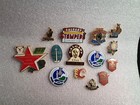 Vintage Calgary Canada 14 Hat Lapel Pin Lot Stampede Flames Royal Canadian 