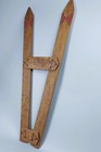 Navajo Native American Wood  Cradle Board Painted With  Brass Tacks