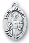925 Sterling Silver Saint Francis Pendant Medal Necklace With Chain   Box